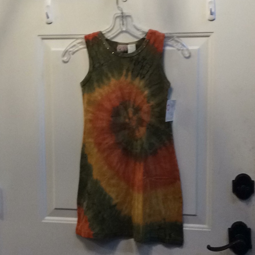 💕Hac & Zac girls Tie Dyed cotton shirt dress Sz M